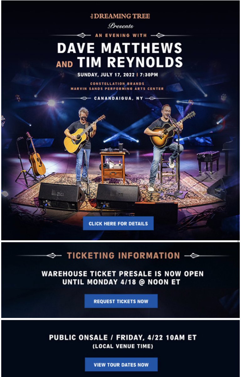 DMBTattoo's tweet photo. Dave &amp; Tim return to Canadaigua NY in July! #DaveTim https://t.co/FgV2CuaHc3
