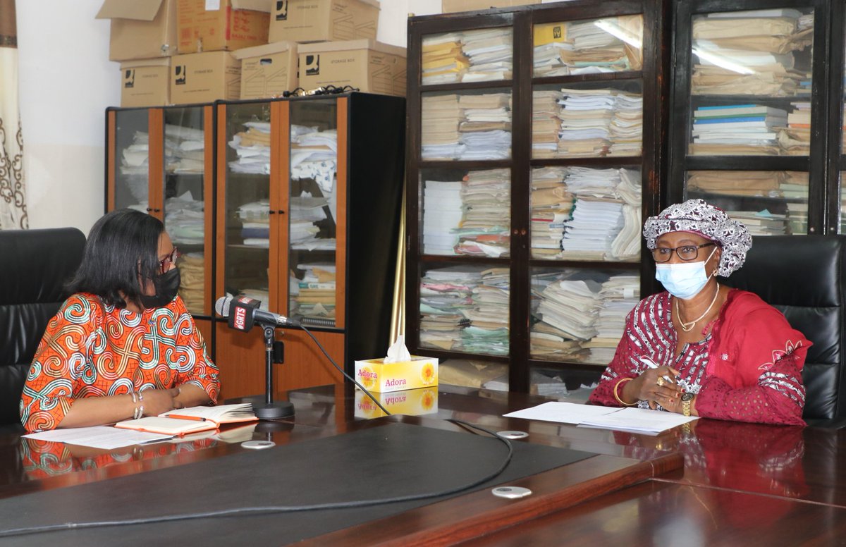 UNFPATheGambia's tweet photo. Our Country Representative @rosensarr today paid courtesy to Her Excellency the Vice President of The #Gambia @DrIsatouTouray.
#DeliveringForTheGambia https://t.co/XfjxFPjqqs