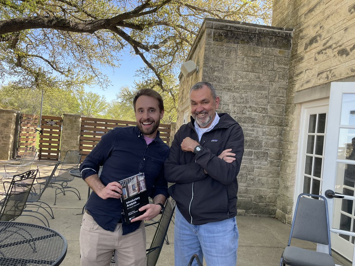 SUmathCS's tweet photo. Congrats to @JohnRossMath  and Kendall Richards on their 2020 Introductory Analysis book! We got to celebrate them at First Thursday last week! https://t.co/HviSRPeKiY