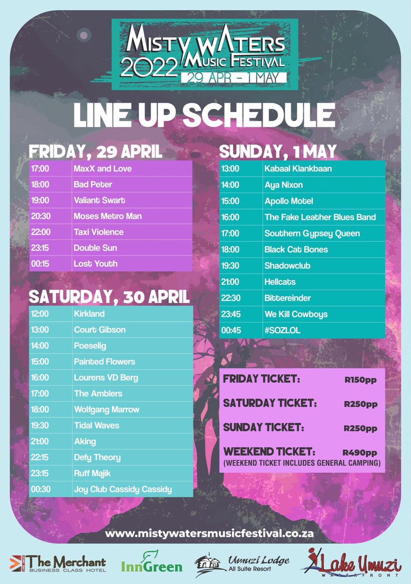 Full Line-Up for Misty Waters! Boooooooom!