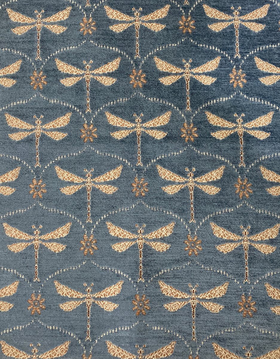 MELBURY 

This striking design was developed from our archive for the Osborne Collection. The distinct shape of the dragonfly within a delicate lattice framework makes it an eye-catching fabric, ideal for curtains and upholstery. Featuring: Castlerock, Fired Earth, Balmoral Blue.