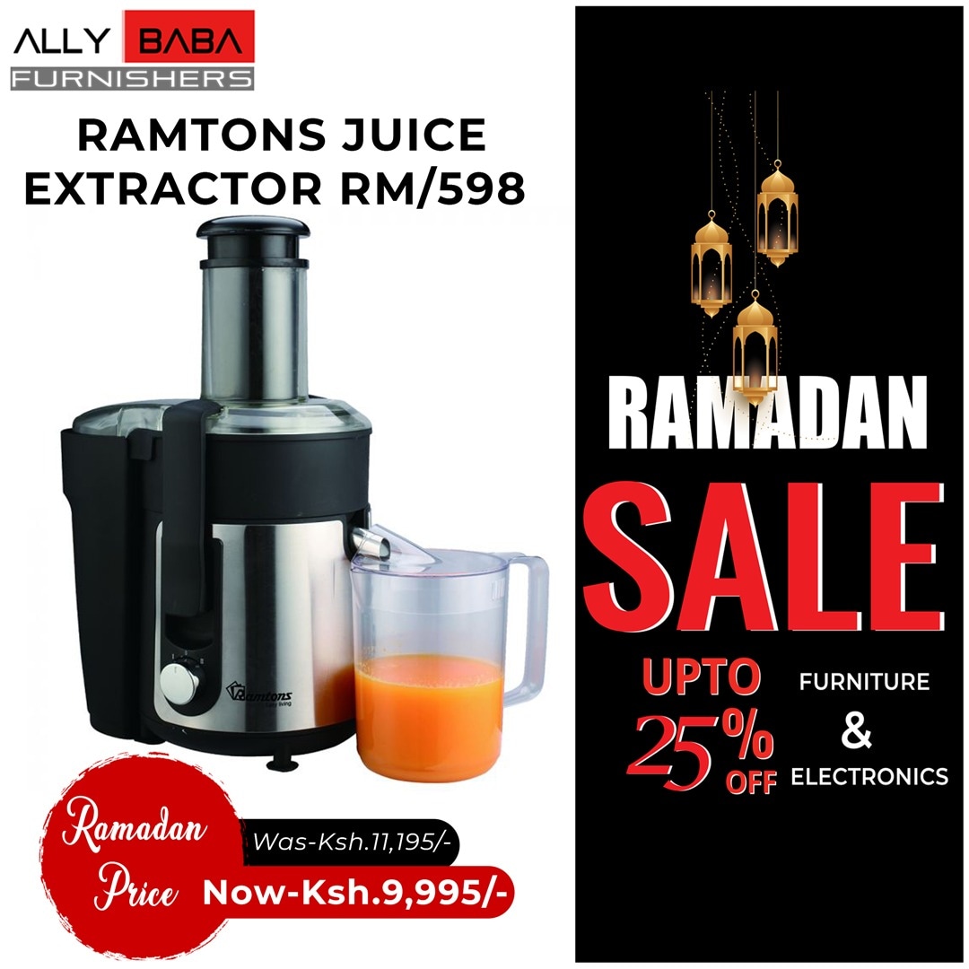 allyfurnishers's tweet photo. Feel the happiness of refreshment every moment with Ramtons juice extractor
✅WAS-Ksh11,195/=
✅ RAMADAN PRICE-Ksh 9,995/=
✅ SAVE-Ksh1,200
📍 Marhaba building along Yusuf hajj avenue
#AllybabaRamadanSales
#Ramtons
#FYP https://t.co/nU6SQgB4WJ
