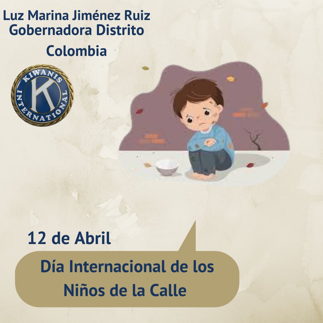 KiwanisColombia's tweet photo. Hoy se celebra El Día Internacional de los Niños de la Calle, como una manera de denunciar la situación de calle que enfrentan millones de niños en todo el mundo. 
#niñosdelacalle
#kiwanisinternacional💙
#kiwanisdistritocolombia💙
#thewordneddkiwanis💙
#kiwanisneedyou💙 https://t.co/nOVwdZ9rUW