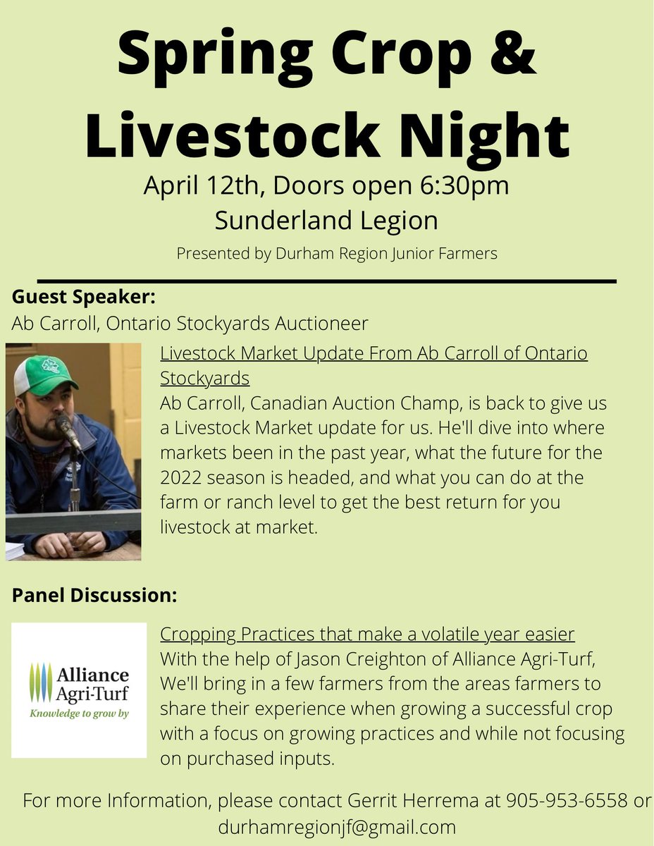 Tonight’s the Night! 
We’re counting down the hours until we can see everyone at the Spring Crop and Livestock Night! 
Doors open at 6:30pm!