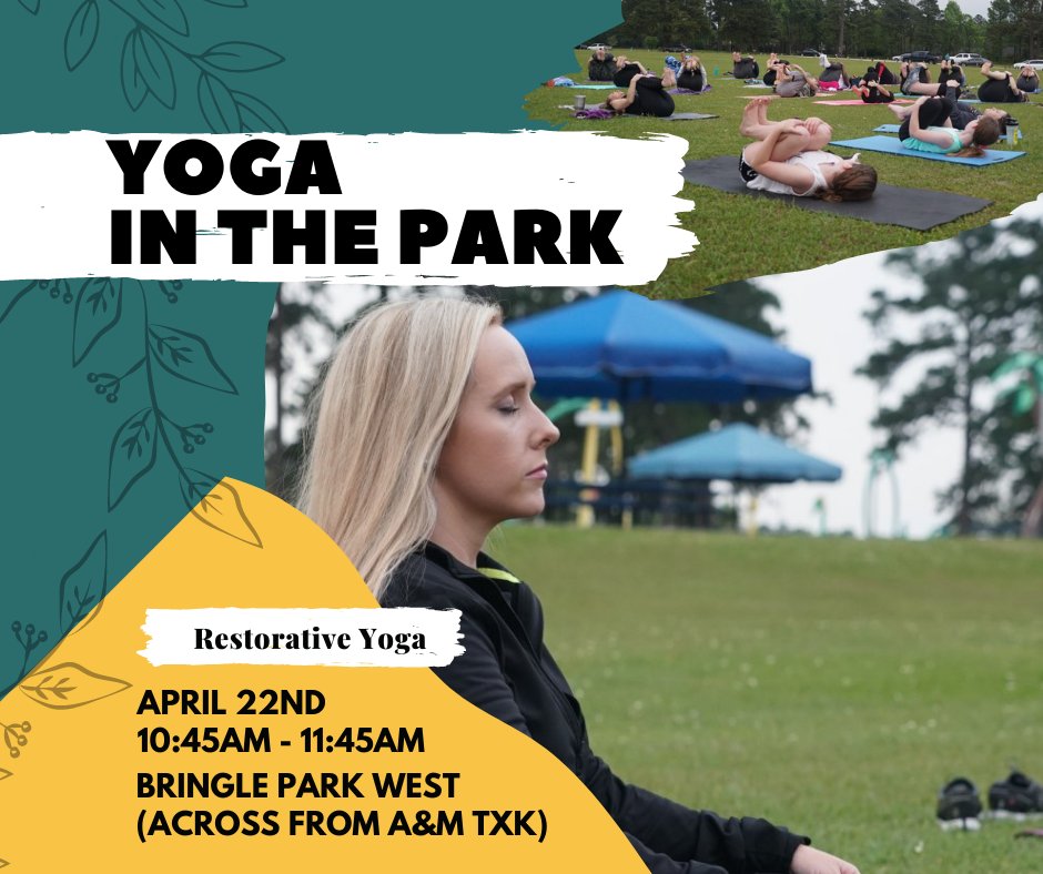 txkplex's tweet image. #YOGA IN THE PARK ON #EARTHDAY 🌎

You can join us at Bringle Park West on earth day for a #restorative #yoga class! 

This class will be from 10:45AM - 11:45AM on April 22nd.