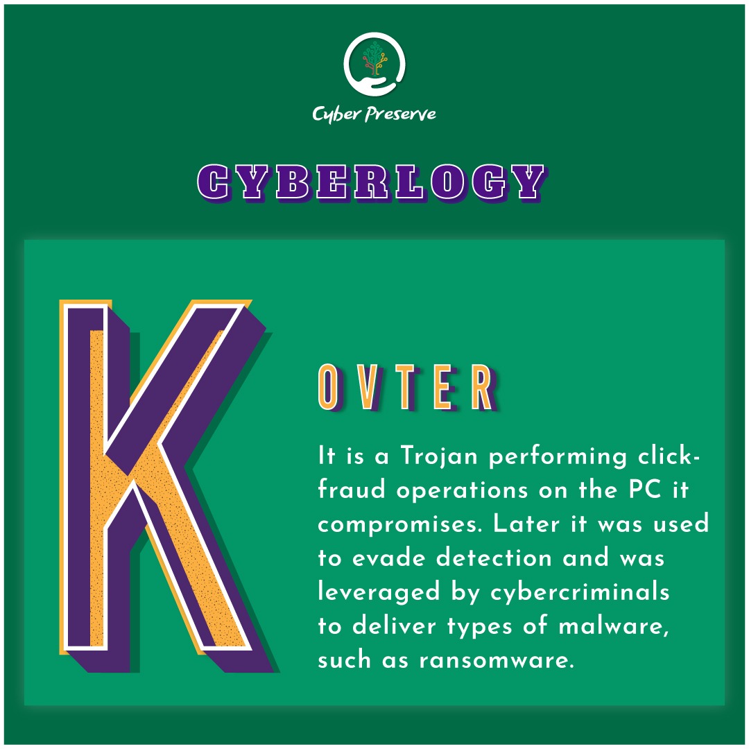 Let's learn together.
Letter of the week is 'K'

Want to see more information like this?
Follow us on @CyberPreserve @barriers_in for more.
.
.
.
#cyberpreserve #cyberlogytuesday #cyberlearning #cyberdictionary #learning #educate #empower #womenincybersecurity #kovter