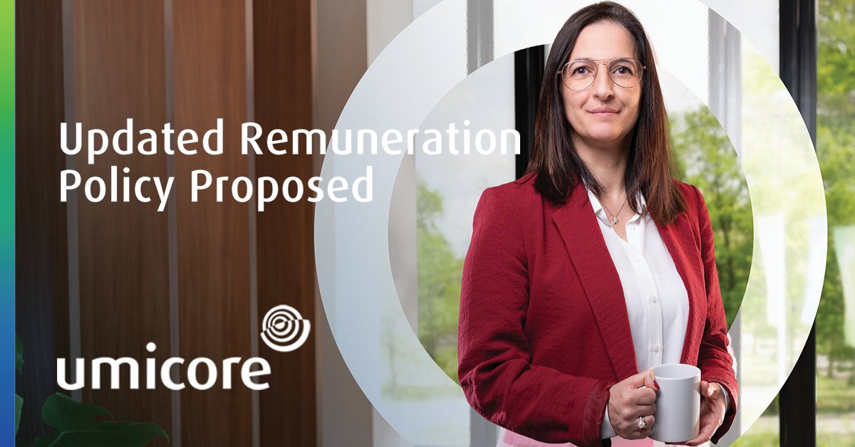 UmicoreGroup's tweet photo. Umicore is proposing an updated remuneration policy as part of our commitment to achieve our #LetsGoForZero #ESG goals. The purpose of the changes is to compensate our executives fairly and responsibly with a clear link to our sustainability performance. #ZeroRegrets https://t.co/j8saD9sGUy