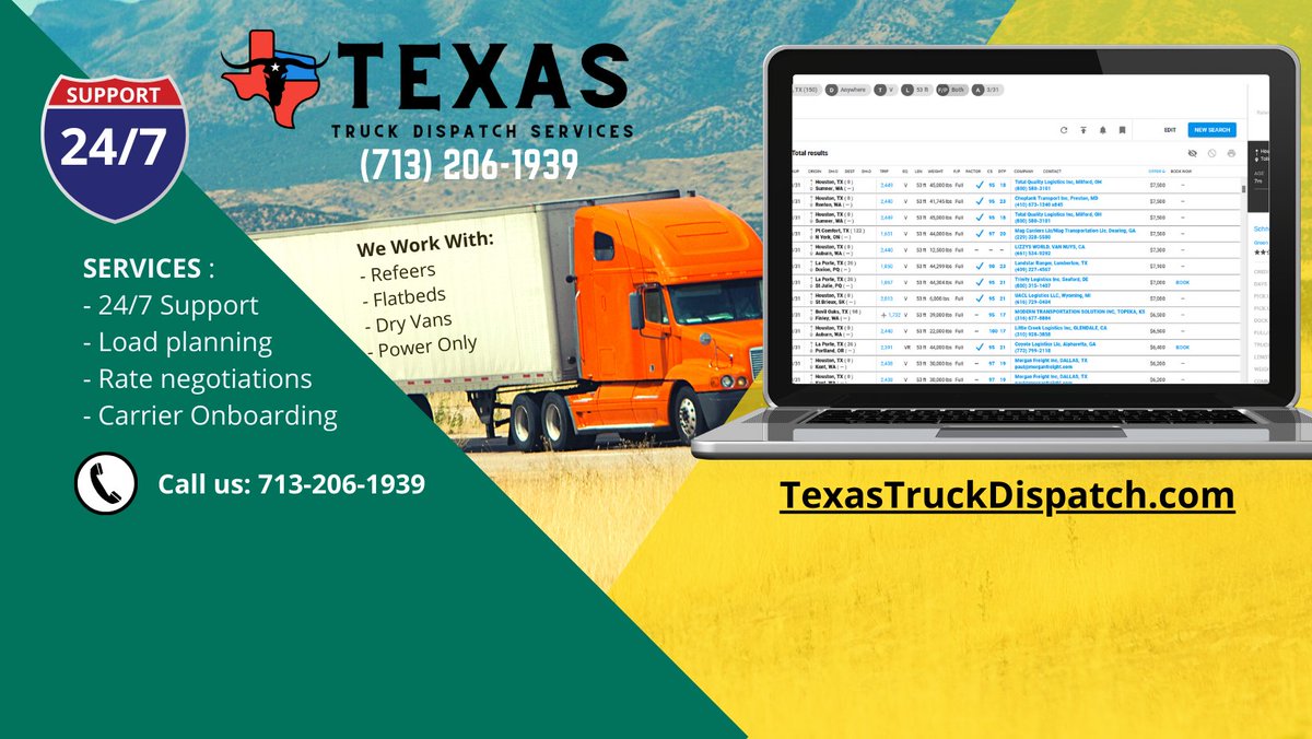 TexasDispatch's tweet photo. #trucking #truckdispatching In need of a professional dispatcher? https://t.co/2g1V5REHB2