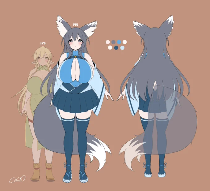 うちのでかいきつねの今年の立ち絵だよ🦊💨 