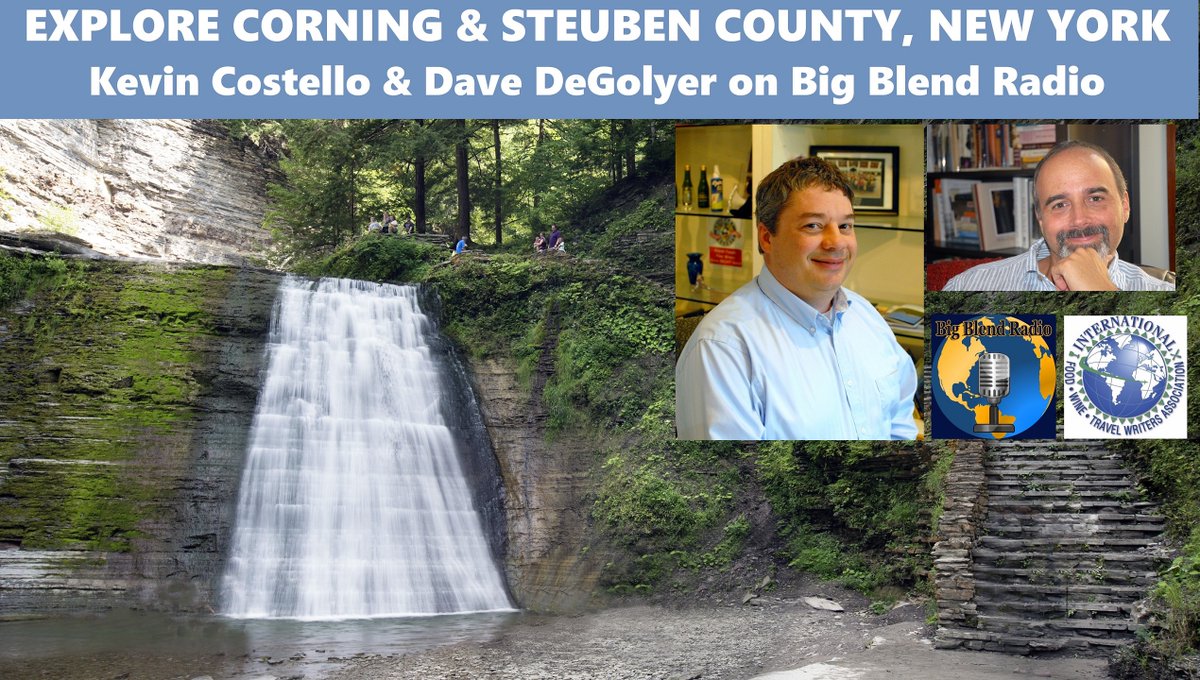 BigBlendMag's tweet photo. On #BigBlendRadio now, Kevin Costello & Dave DeGolyer @CorningFLX share what to experience in Corning & Steuben County in the Finger Lakes area of New York State. Watch: https://t.co/epxlQZTetl
Listen: https://t.co/auYToHdE6m #ExploreSteuben #IFWTWA #Travel https://t.co/Tmc7VHyXg0