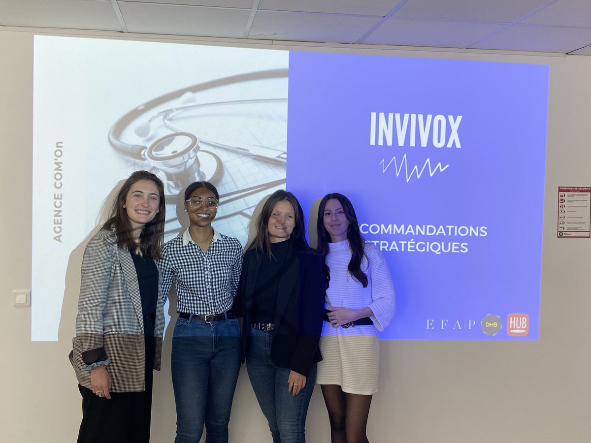 #emotion #mbadmb #GoGoGo 
Fin d’année pour les <a href="/MBADMB/">mbadmb</a> <a href="/EFAP_/">EFAP</a> <a href="/HUBInstitute/">HUB Institute</a> #Bordeaux avec la compétition finale pour <a href="/Invivox/">Invivox</a> ! Merci Julie Marie  et <a href="/HolcherSandrine/">Sandrine Holcher</a> (nos #alumnies ont du talent !) pour le temps consacrer et bravo aux etudiant.e.s pour leur rendu !