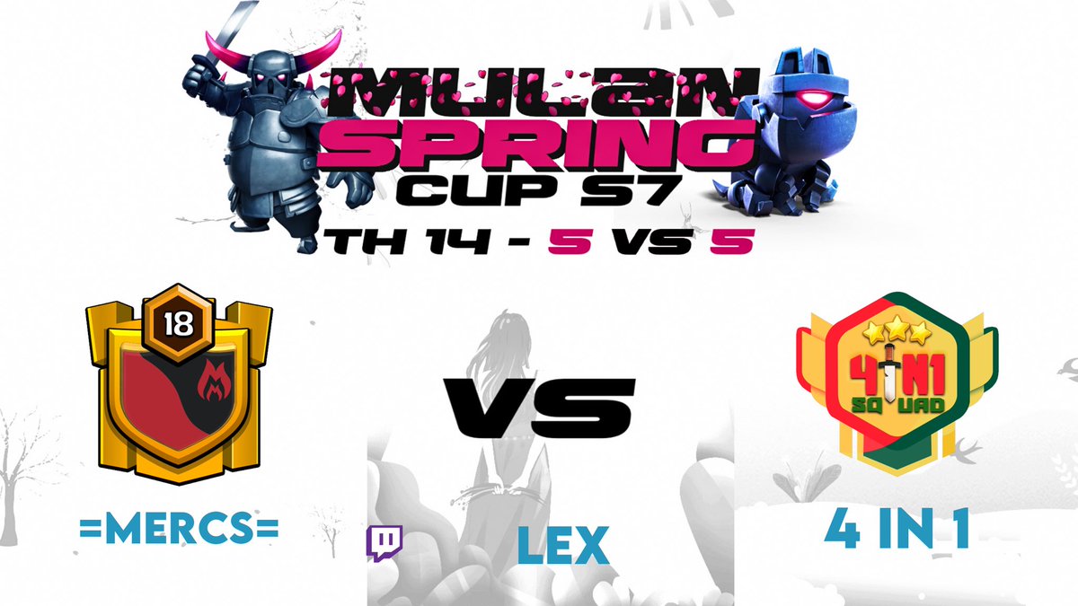 On retrouve à 20h05 la <a href="/MulanCup/">Mulan Cup</a> 
MERCS 🆚 <a href="/4in1_COC/">4 in 1</a> 
↬ twitch.tv/lexgo_tv