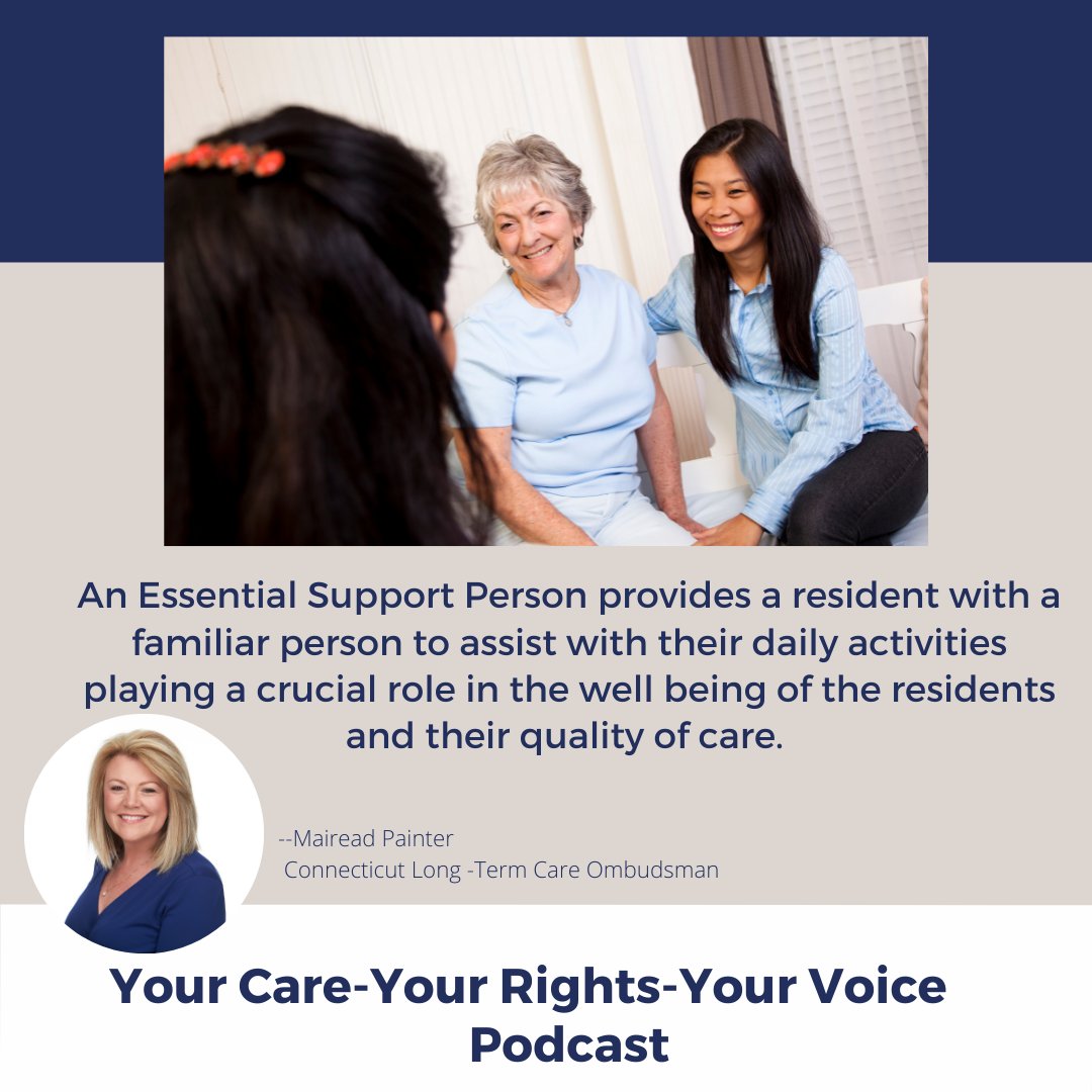 MaireadPainter's tweet image. In this episode I examine all the ways Essential Support Persons contribute to the well being of residents in the long term care community.

#longtermcare #essentialsupport #caregivers