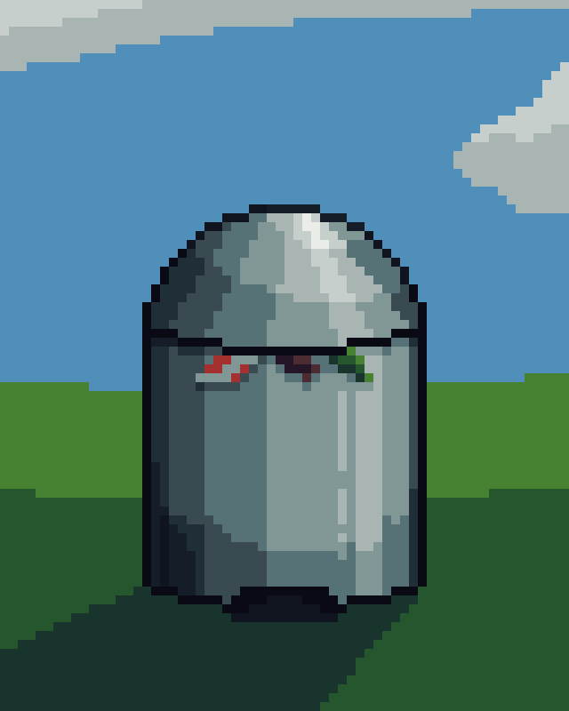 Here's a #trash #trashcan for <a href="/Pixel_Dailies/">Pixel Dailies</a> 
#pixel_dailies #pixelart #pixelartist