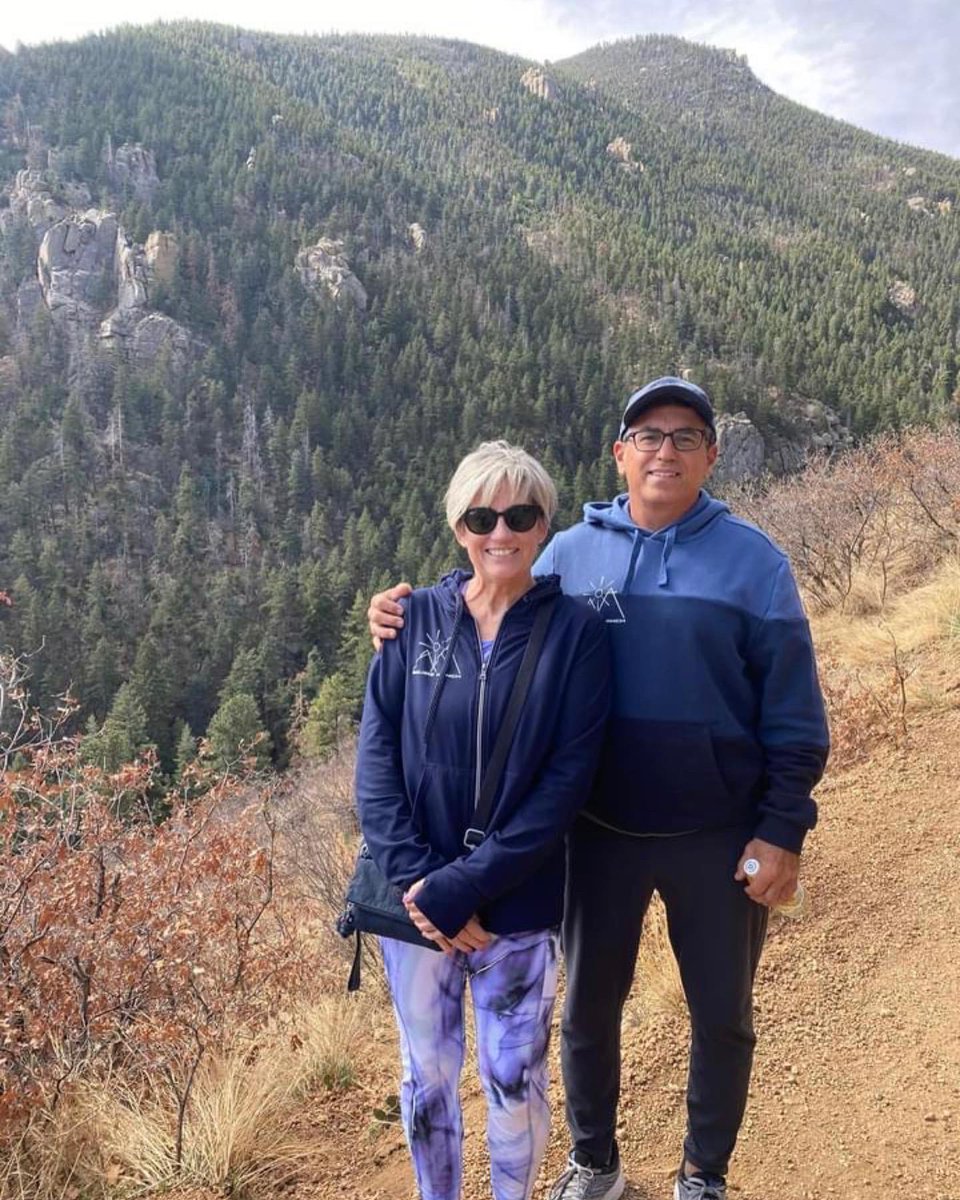 SquireRanch's tweet photo. For Alex’s 59th bday today he proved his youth by climbing the 3 mile straight up “Incline” trail in Manitou Springs. Bobbie opted for the easier trek. Come stay with us at Squire Ranch and discover new trails with us! #maintousprings. #squireranch https://t.co/JUKI3TDUrf