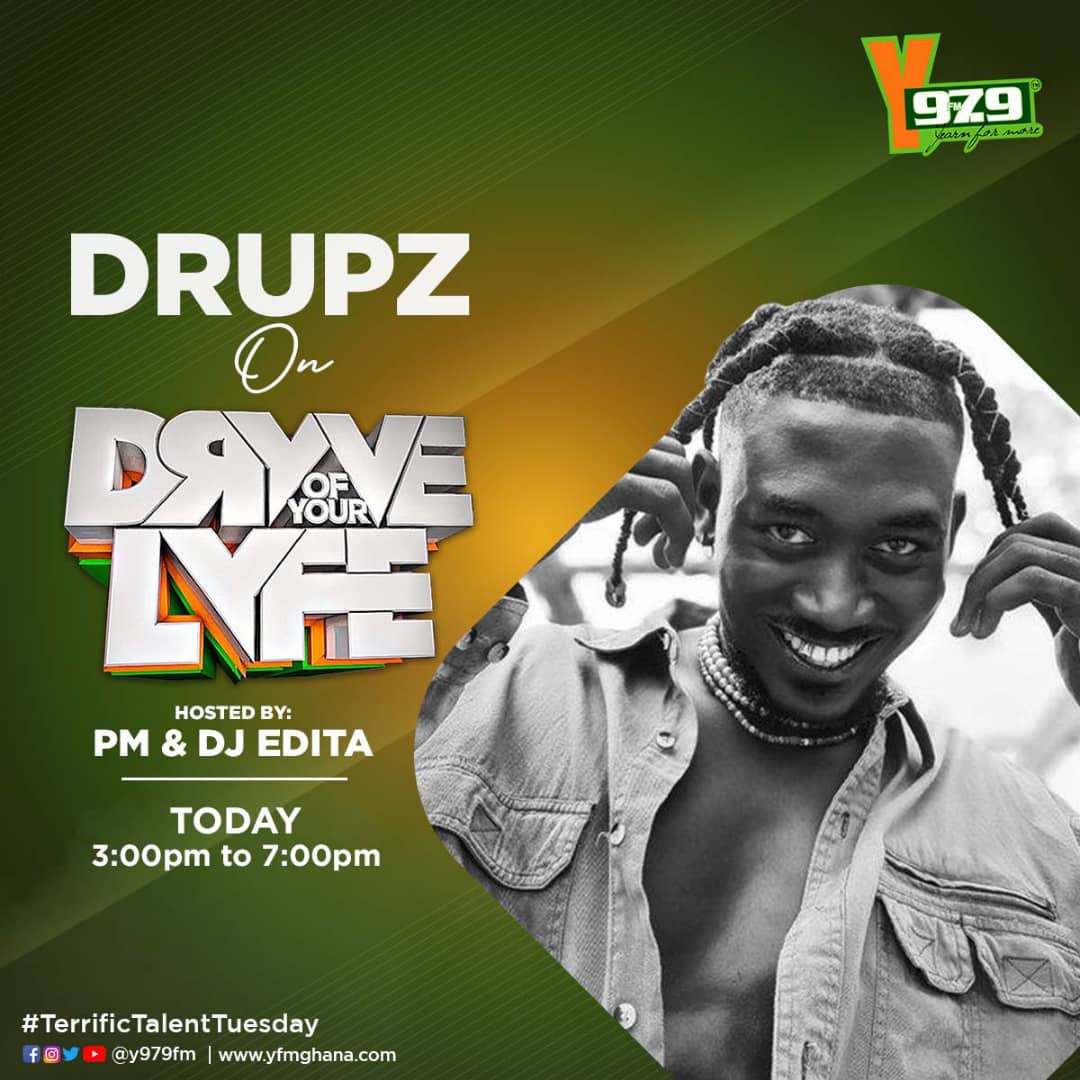 PmDePresenter's tweet image. 🌍🇬🇭🇯🇲🎧📻🎤📻💦 @DRUPZmusic .....Sekunde Abrantie is on Today...😍😍😍

#TerrificTalentTuesday ✊🏿

#TheDrYve @Y979FM  3pm to 7pm. Don't be left out.
Tune in and let's talk more about his Upcoming concert. #SekondiToTheWorld  #UpnessStill #Blaklaaa 💥💥💥💥💥💥💥💥💥
