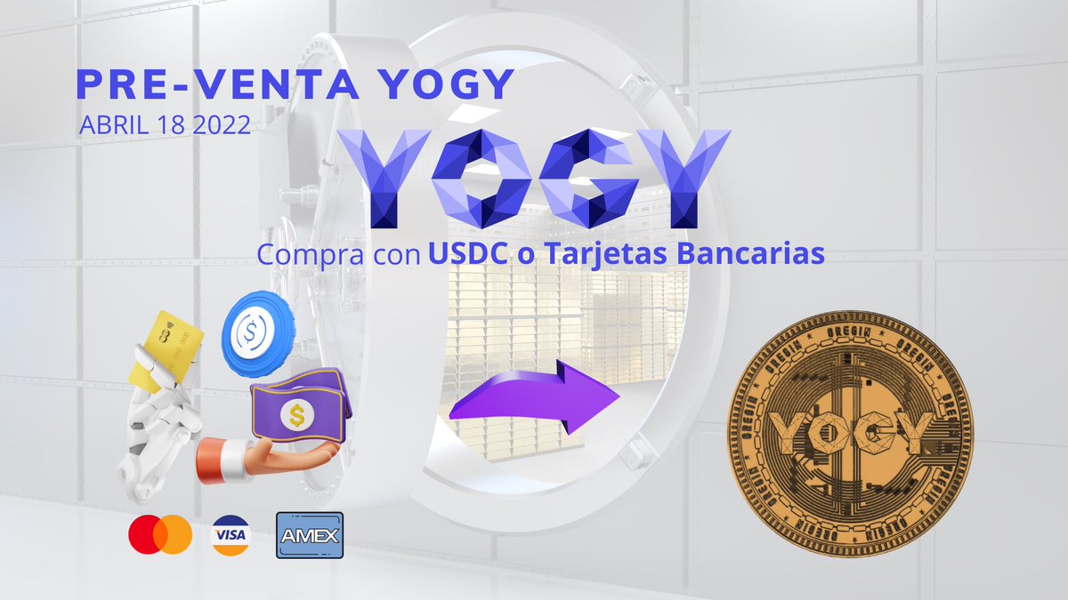OREGIN_io's tweet photo. On April 18th, you will be able to purchase YOGY with bank cards and USDC.
#yogy #yogytoken #oregin #mintore #blockchain #nft #cryptocurrency https://t.co/niJWEtpmvA
