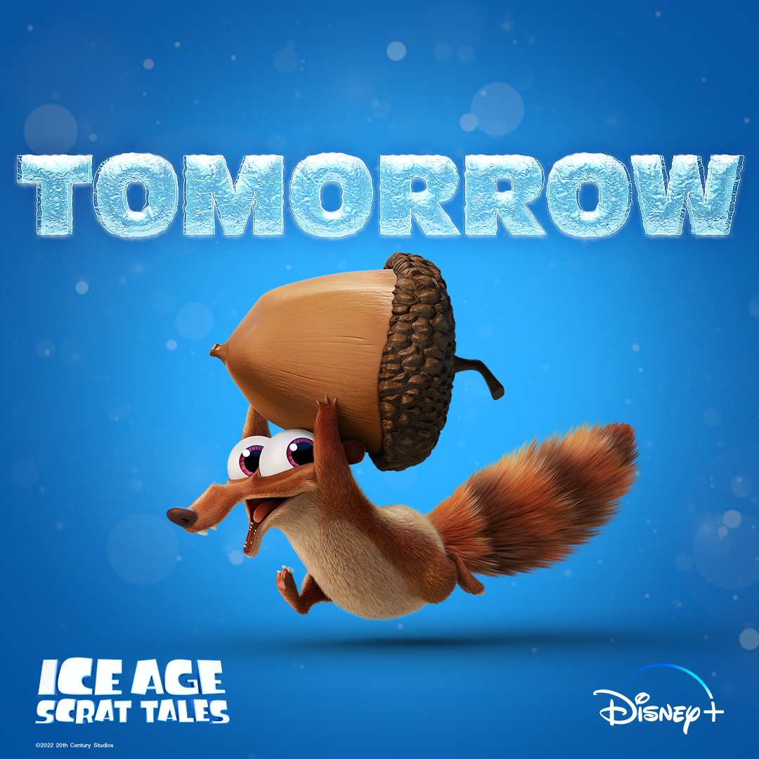 Tomorrow, Scrat meets his new bundle of…joy? Start streaming Ice Age: #ScratTales tomorrow, on @DisneyPlus.