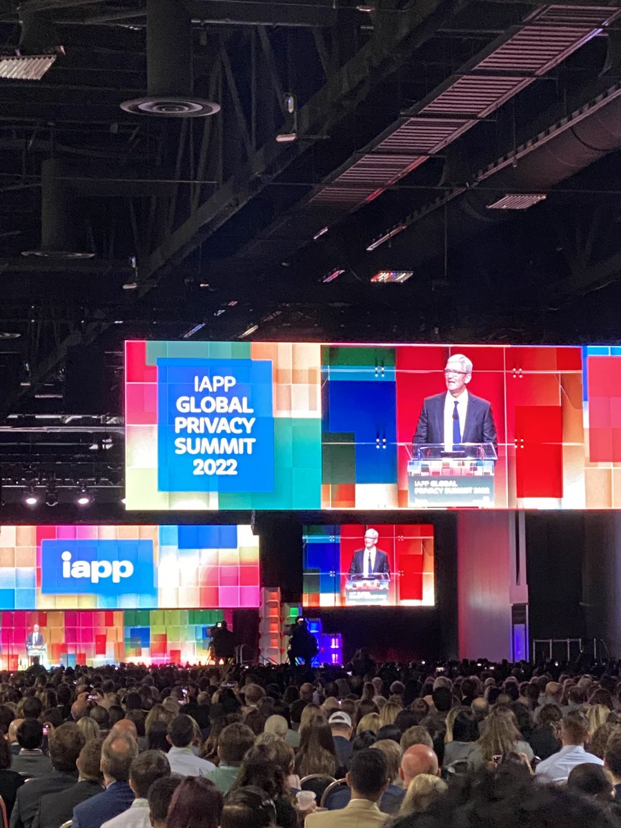 A whole lot of folks at the ⁦@PrivacyPros Global Summit⁩ #GPS22 to hear Tim Cook’s and ⁦<a href="/Apple/">Apple</a>⁩ vision for privacy! Great kickoff to the day!