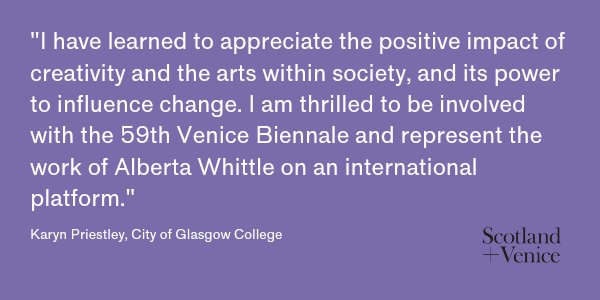 Contemporary art can power social change and this year's Scotland + Venice PDP participants are ready to step up to the challenge of art changing the world.

👉  scotlandandvenice.com/news/press-rel…