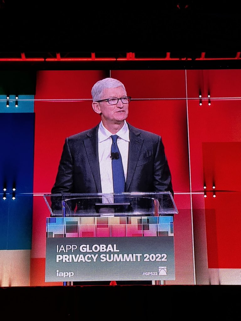 “A world without #privacy is less #innovative and less #human” <a href="/tim_cook/">Tim Cook</a> says in his keynote speech addressing the #GPS22 @PrivacyPros
