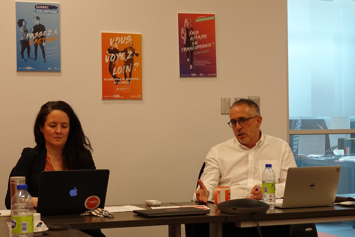 FRMFRNA's tweet photo. Rencontre de LOJIQ - Les Offices jeunesse internationaux du Québec : découverte des missions de cet organisme gouvernemental, des programmes et projets portés, travail sur les possibilités de partenariats et d’échanges entre les MFR Nouvelle-Aquitaine et le Québec. #ErasmusMFRna https://t.co/YRFirbdoHr
