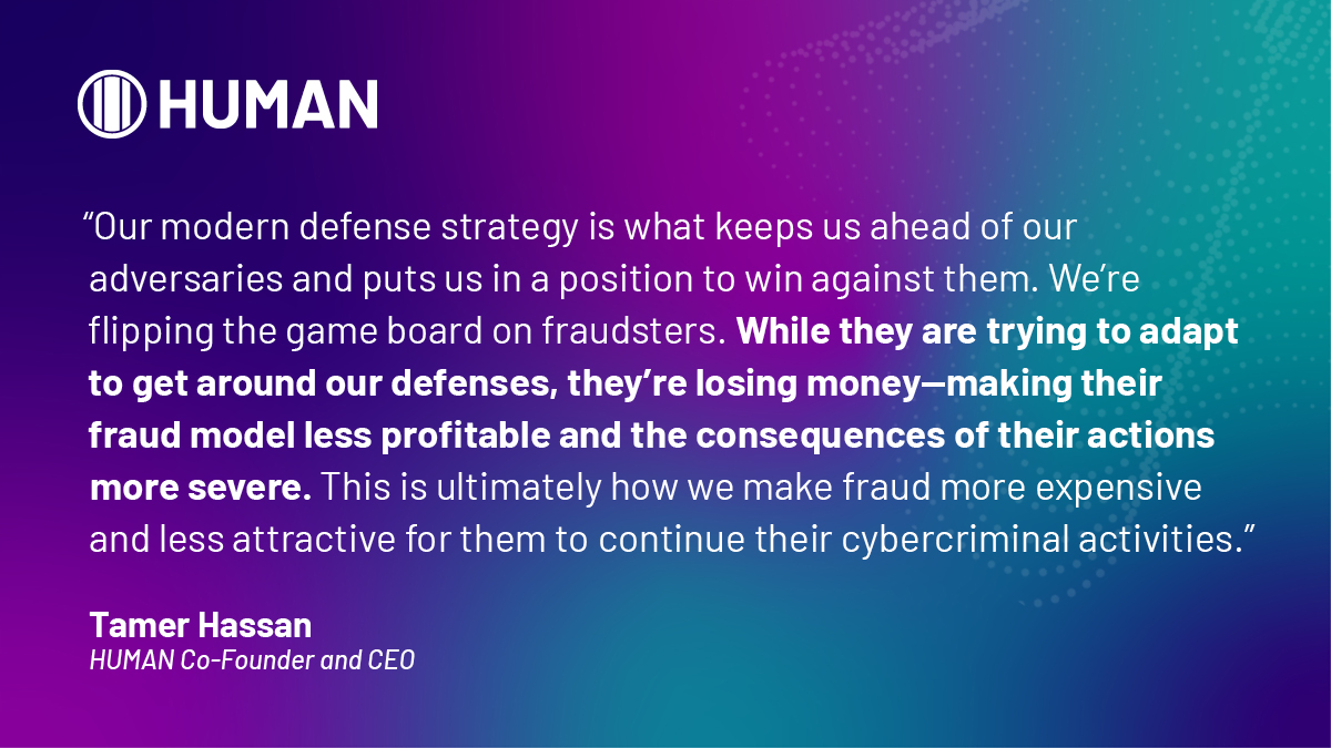 SecureWithHUMAN's tweet photo. By implementing #CollectiveProtection with a modern defense strategy, putting our customers first, and investing in our Satori team, we're fighting tomorrow's threats with a winning approach. Check out our press release for all the details. #KnowWhosReal https://t.co/c5IZ9zvZKJ https://t.co/8FFn5HJi6m