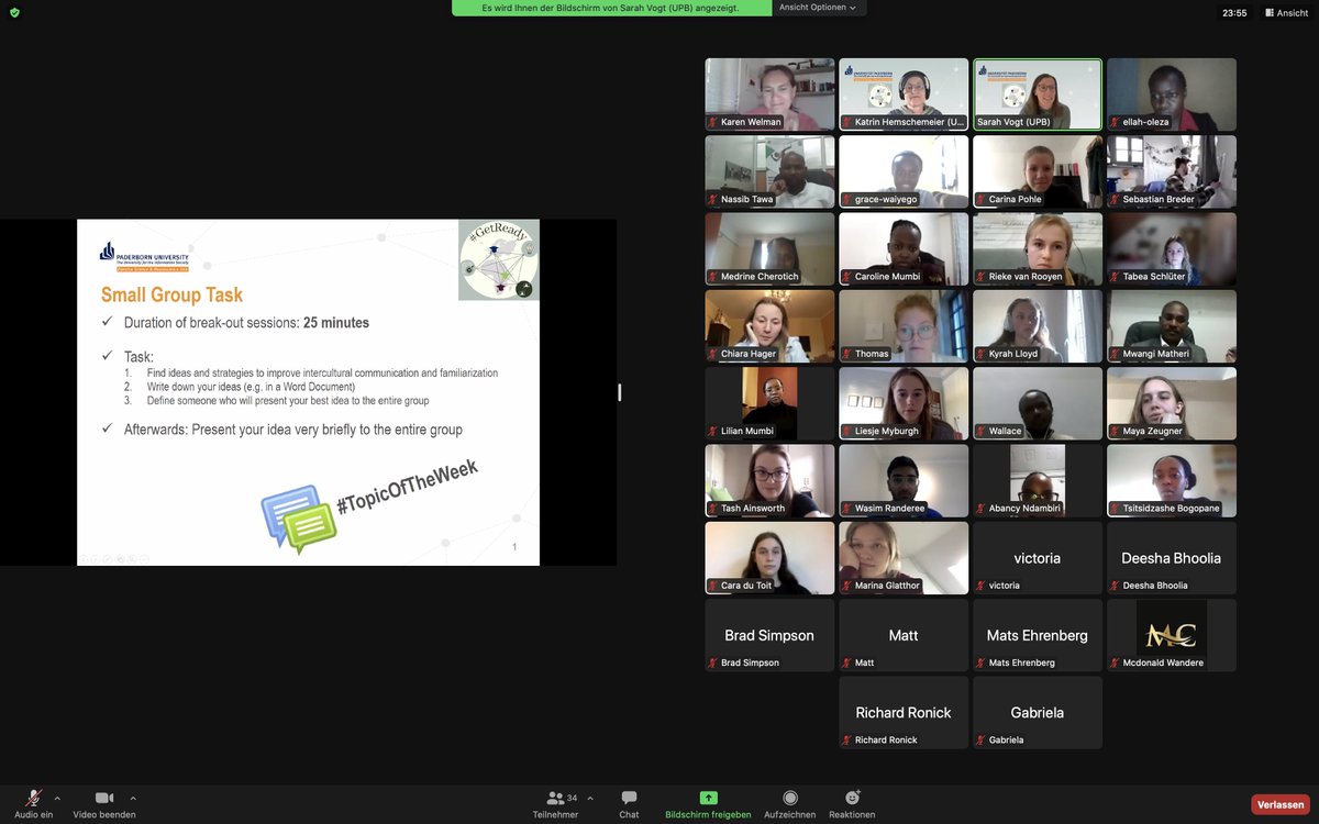 trainingtwins's tweet photo. Let the learning journey begin! Welcome session @trainingtwins  summer term 2022 #appliedneuroscienceinexerciseandtherapy
With: @DAAD_Germany @Erasmus_DAAD @BMBF_Bund @unipb @StellenboschUni @DiscoverJKUAT @lab_upb @louwquinette @dawn_ernstzen @SUhealthsci @MatiesSportSci https://t.co/L8FxCXEqRv