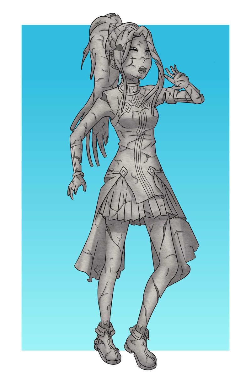 化石　葦　　　　　　玄4 My first Pixiv Request: a pretty and petrified Ibuki from D4DJ