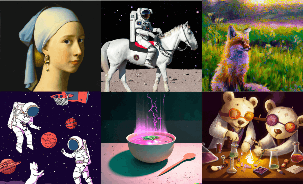 Gaurav_vij137's tweet photo. DALL.E 2 is no less of a painter. Generating very accurate images from text prompts! 👨‍🎨
Quick read: https://t.co/xC6IbfDz8N

Great potential for the next #NFT and #Metaverse wave.

#MachineLearning #openai #dalle2 #dalle #deeplearning #qblocks #art https://t.co/dTWNOwU6dv