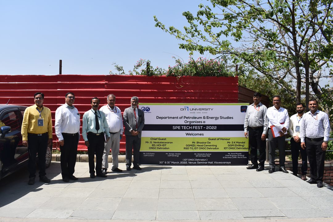 dit_university's tweet photo. Department of Petroleum and Energy Studies has organised SPE #Techfest 2022. The Executive Director, Head of Institute- IDT (#ONGC), along with Mr. Bhaskar De, GGM (Drilling), Head-Cementing R&D, Mr. S K Mandal, GGM (Drilling) graced the occasion.
#Petroleum #EnergyStudies https://t.co/JSJc8ajyWe