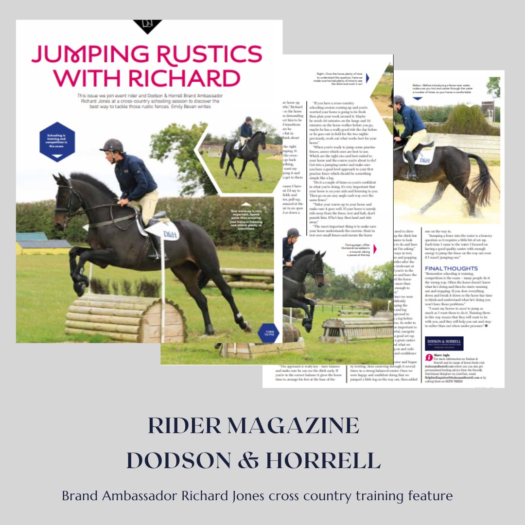 .@DodsonHorrell brand ambassador Richard Jones features in the latest <a href="/BRC_Official/">British Riding Clubs</a> magazine, Rider giving top tips on riding rustics on the cross country course.

#editorial #brandambassador #clientcoverage #crosscountry  #britishridingclub