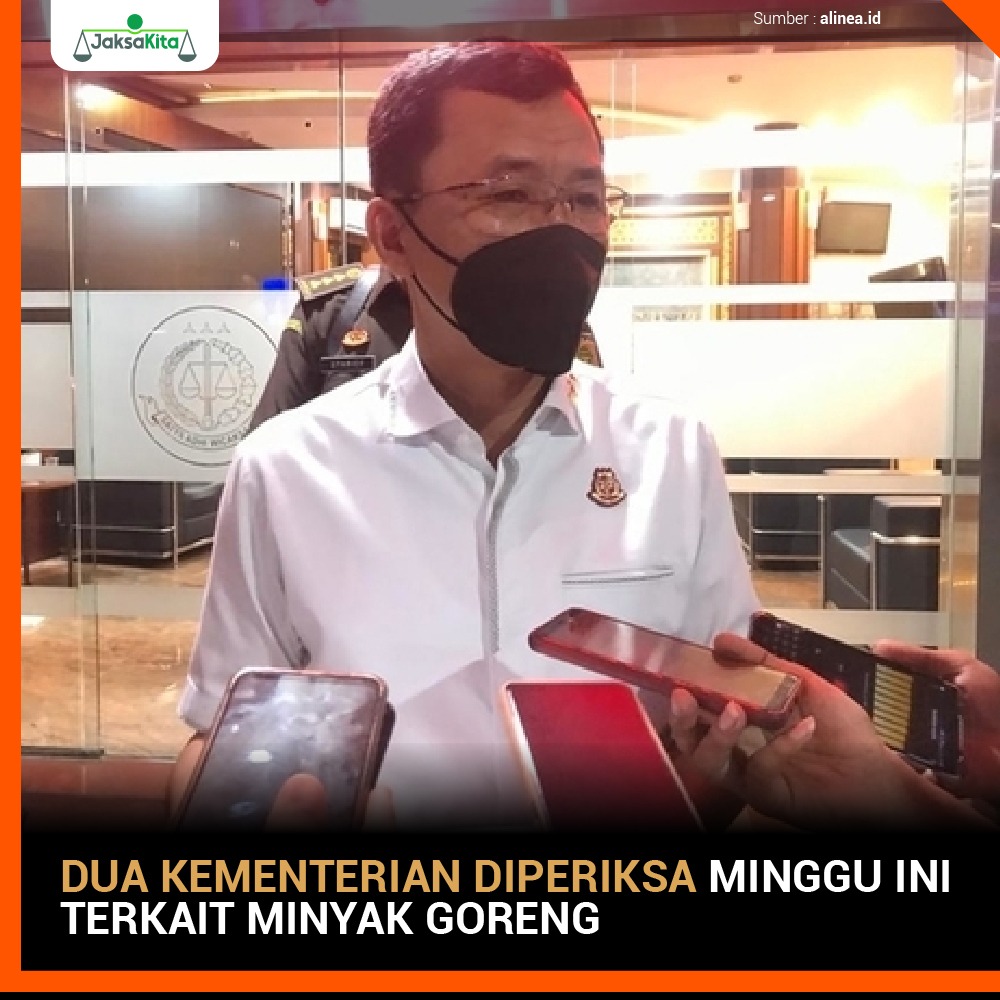 Tim penyidik Jampidsus Kejagung, mulai melakukan pemanggilan thd saksi dari 2 kementerian, terkait kasus dugaan korupsi dalam pemberian fasilitas ekspor minyak goreng periode 2021-2022. Kementerian tersebut ialah Kemendag dan Kemenperin.

alinea.id/nasional/dua-k…