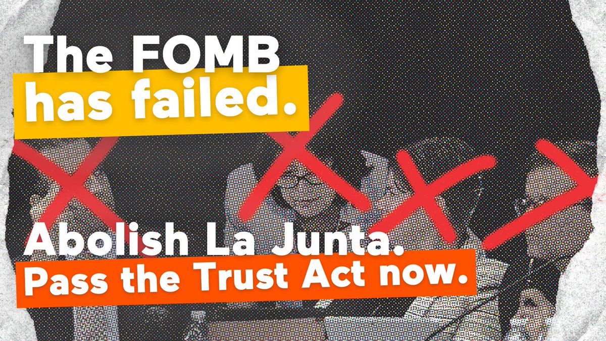 popdemocaction's tweet photo. Despierta Boricua 💥 We're going to #AbolishLaJunta.
Over 20 organizations signed onto our letter demanding Congress to pass the #TRUSTforPR Act, creating a sunset 🌥 clause to wave goodbye to La Junta and it's imposition on Puerto Rico.
Read + share⤵️
https://t.co/C0qBwM21xW https://t.co/M2Khq7Lrun