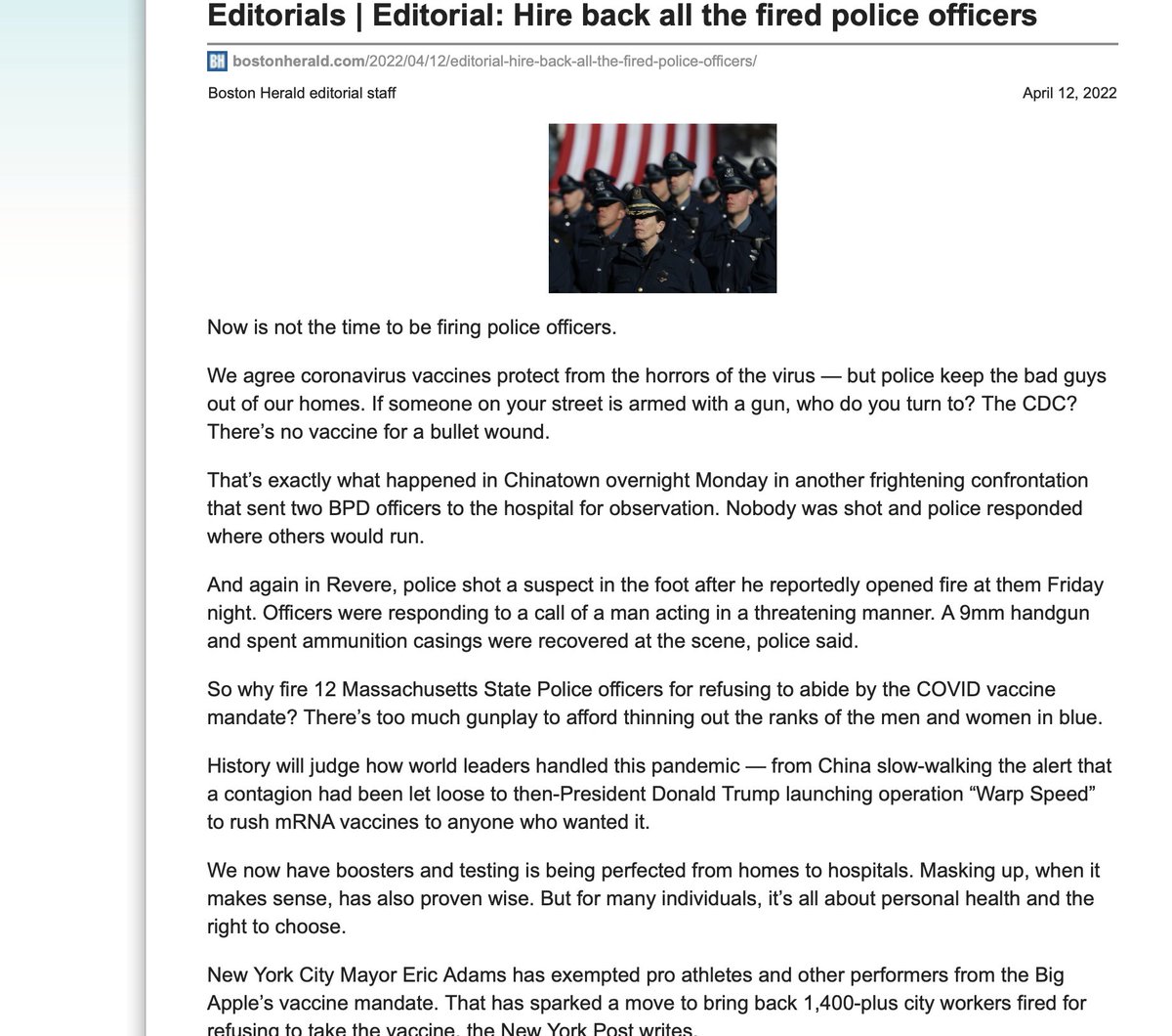 BostonFRU's tweet photo. We disagree tht the vax protects against the"horrors of the virus"-we agree that every 1st Responder fired or on "unpaid personal leave" must be hired back STAT @MassGovernor fired 12 Troopers w/ Dishon. discharge. Baker doesn't know the 1st thing about HONOR #JetBlue #AndrewWho? https://t.co/CwkyCHcJxW