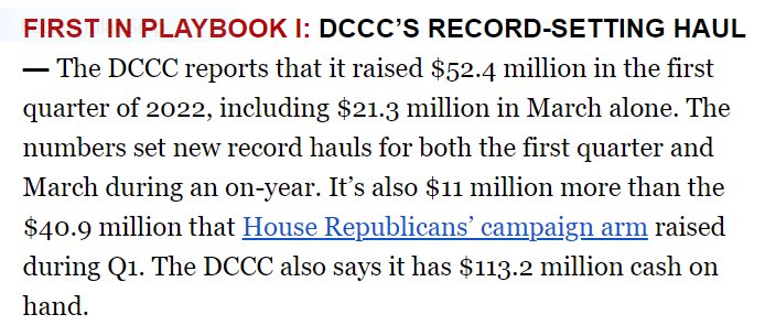 Monster Q1 and March for <a href="/dccc/">DCCC</a> powered by grassroots donors who know how critical it is we keep our majority. Outraising <a href="/NRCC/">NRCC</a> is just the 🍒 on top 💁🏻‍♀️