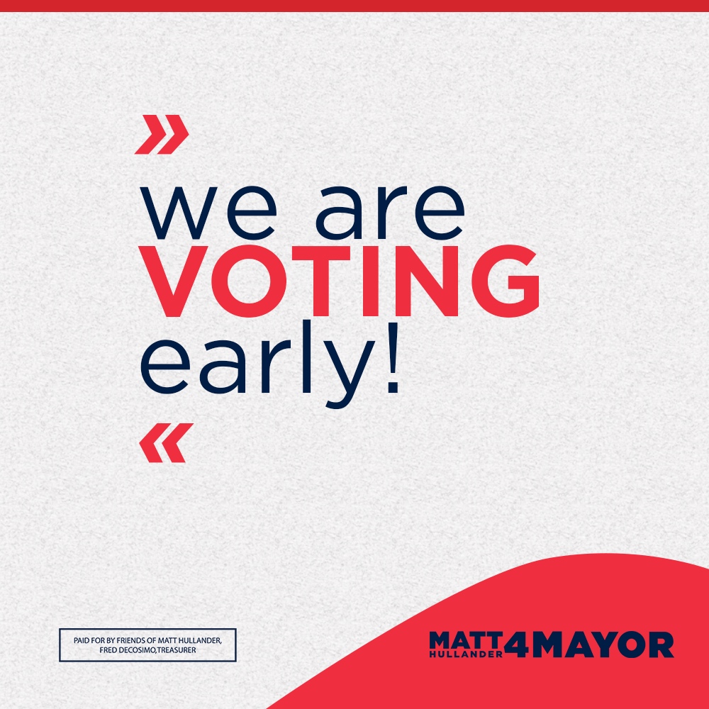 WE’RE VOTING EARLY! 
JOIN US TOMORROW AT THE ELECTION COMMISSION
700 RIVER TERMINAL ROAD
POLLS OPEN AT 8 A.M.
JOIN US FOR COFFEE AS WE VOTE TOGETHER!  
.
. 
#matt4mayor #makeitbetter #HamiltonCountyMayor #chattanooga #tennessee