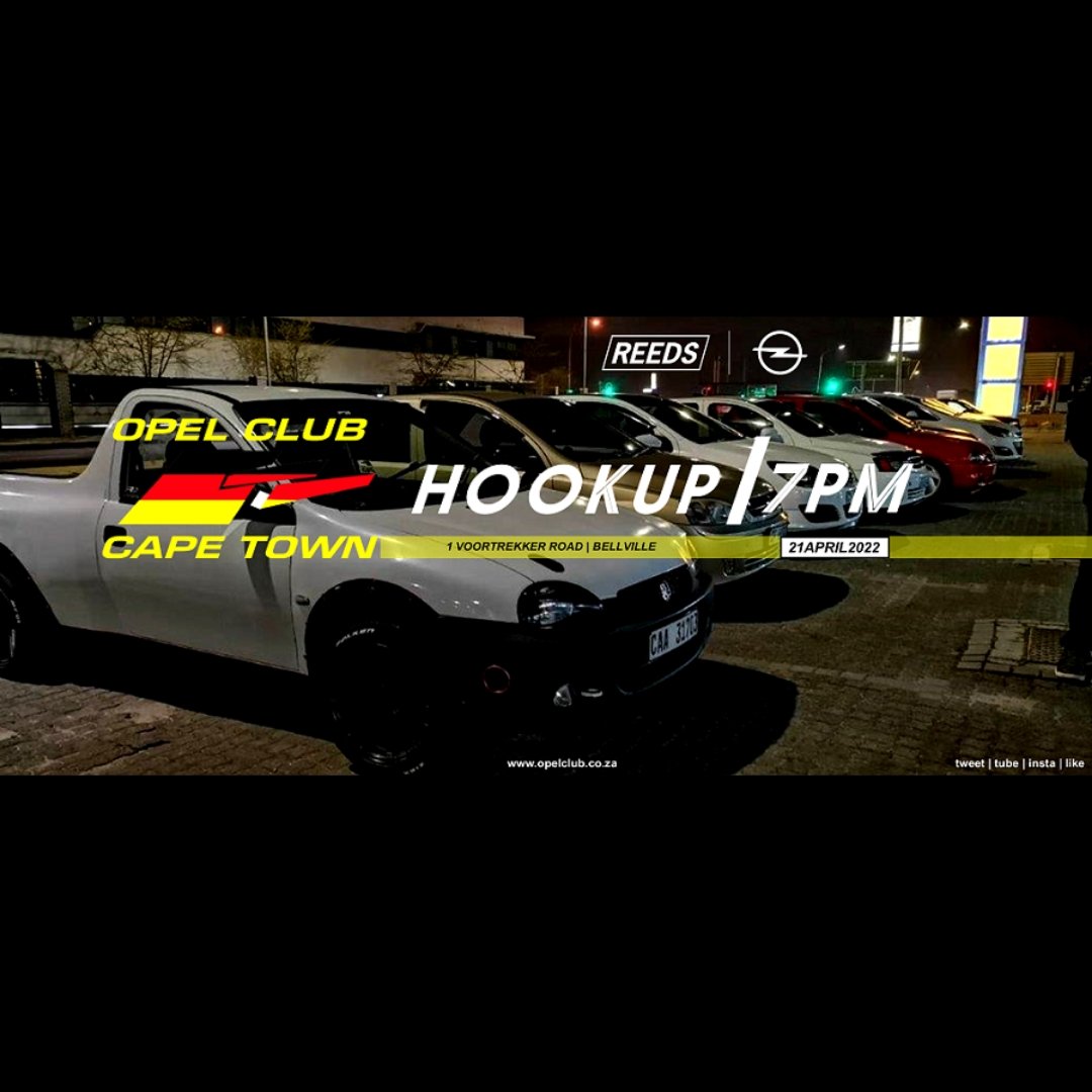 OpelClubCT's tweet photo. Hookup and member meeting
21April2022 | Thursday
@ReedsBellville | 1 Voortrekker Road
7pm
All welcome!

tweet | tube | insta | like

#Opel #OpelSA #Hookup https://t.co/bYcf8iF4O1
