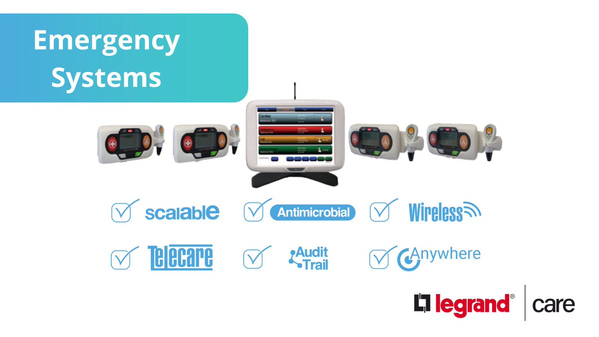 LegrandCare's tweet photo. #TouchSafePro can be used as an #EmergencySystem perfect for the changing circumstances. The pre-programmed wireless system allows set up of new treatment areas with a moment’s notice, with track and trace possibilities to assist infection control
https://t.co/FJNY6ulBJq https://t.co/M9Vjbg2hQL