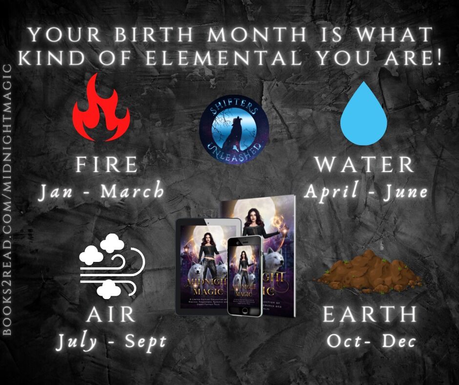 Air -- Does this mean I can fly? 😄

＊＊＊＊
PS: I'm sure you've already heard buuuut just in case you haven't, I've teamed up with a bunch of authors to share 20+ brand new paranormal romance/urban fantasy tales in the Midnight Magic boxset for just $0.99!
⠀
Link in bio