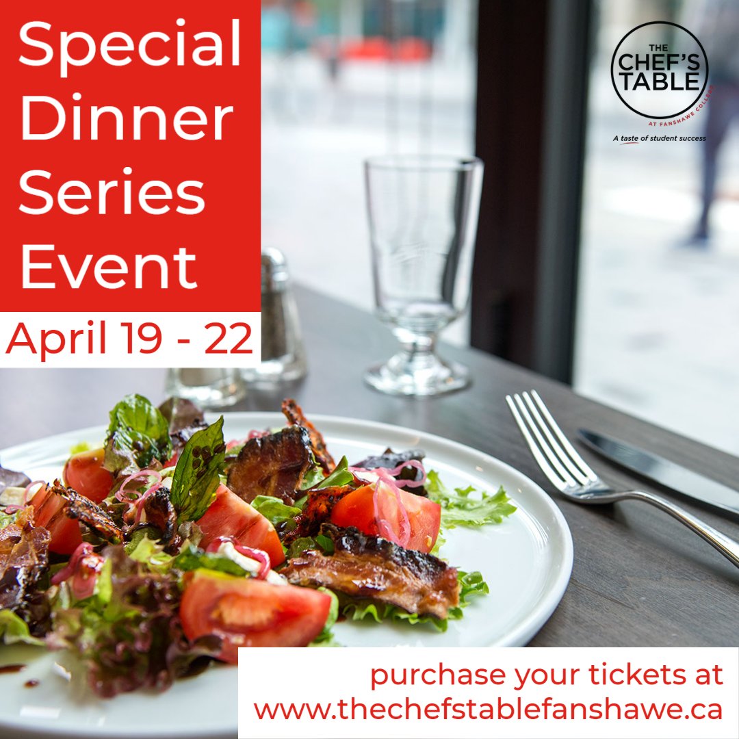 Join us the week of April 19 - April 22 for a unique dinner series prepared by the culinary arts student at Fanshawe College. Tickets for these dinners MUST be purchased in advance. To purchase your tickets: thechefstablefanshawe.ca
#fanshaweculinary #dinnerseries #ldnont