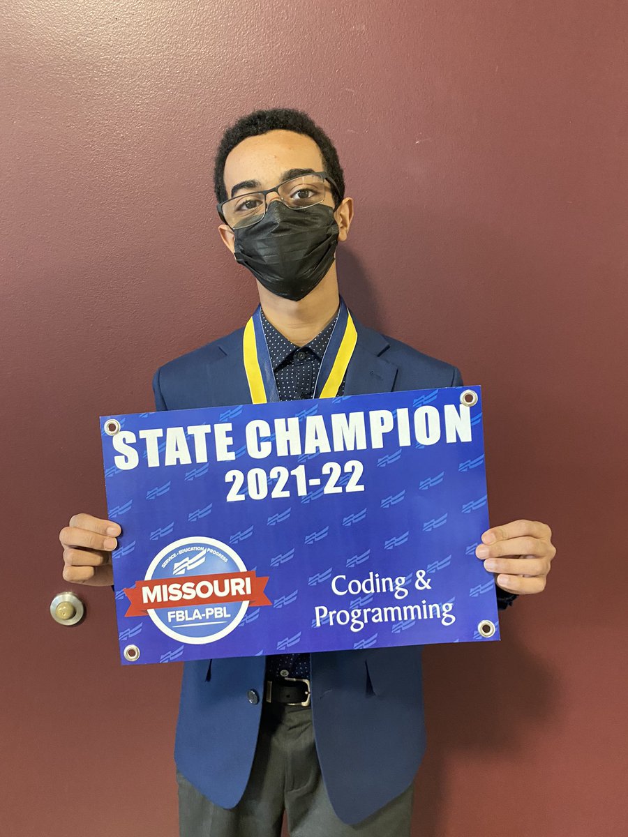LSNFBLA's tweet photo. STATE CHAMPION in Coding & Programming at FBLA SLC @mofbla #moslc22 @lsnbroncos #computerscience @LSNCompSci https://t.co/mxTbni67ek