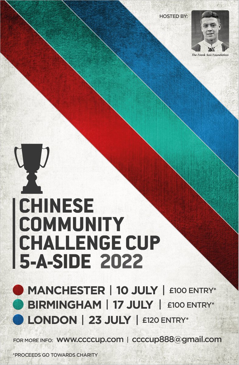 FSooFoundation's tweet photo. Twofer Tuesday Frank Soo Foundation Tournament Announcement!!!
Save the Date!!!
More details of our Big Summer Footballing Tournament to come!
https://t.co/iWl6bVS0M5
#TheFrankSooFoundation #footballinspiration #ESEA #AsiansinBritain #FSF #CCCCup #GrassrootsFootball https://t.co/HERewBQtqO