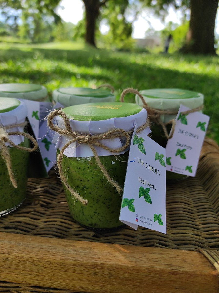 GardenMw's tweet photo. We have introduced new packaging for our Pestooo!!😍😍
Basil Pesto bottle is available in Blantyre for only MK5000. We have attached the ingredients, benefits,uses &amp; preservatives. 
Contact us on +265997361553🇲🇼 &amp; check out our Instagram https://t.co/FI7qBk8qfy https://t.co/UB5EiMu8Yw