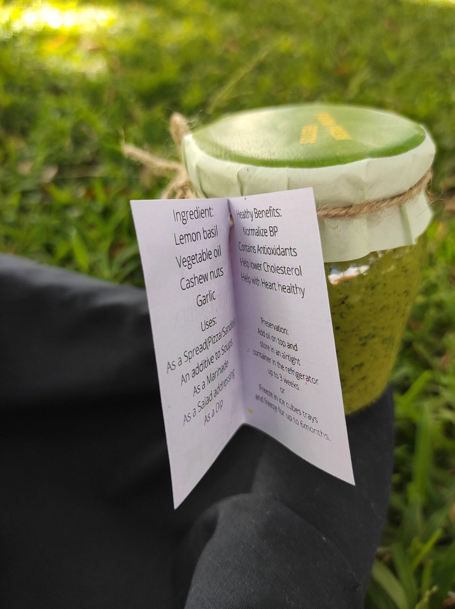 GardenMw's tweet photo. We have introduced new packaging for our Pestooo!!😍😍
Basil Pesto bottle is available in Blantyre for only MK5000. We have attached the ingredients, benefits,uses &amp; preservatives. 
Contact us on +265997361553🇲🇼 &amp; check out our Instagram https://t.co/FI7qBk8qfy https://t.co/UB5EiMu8Yw