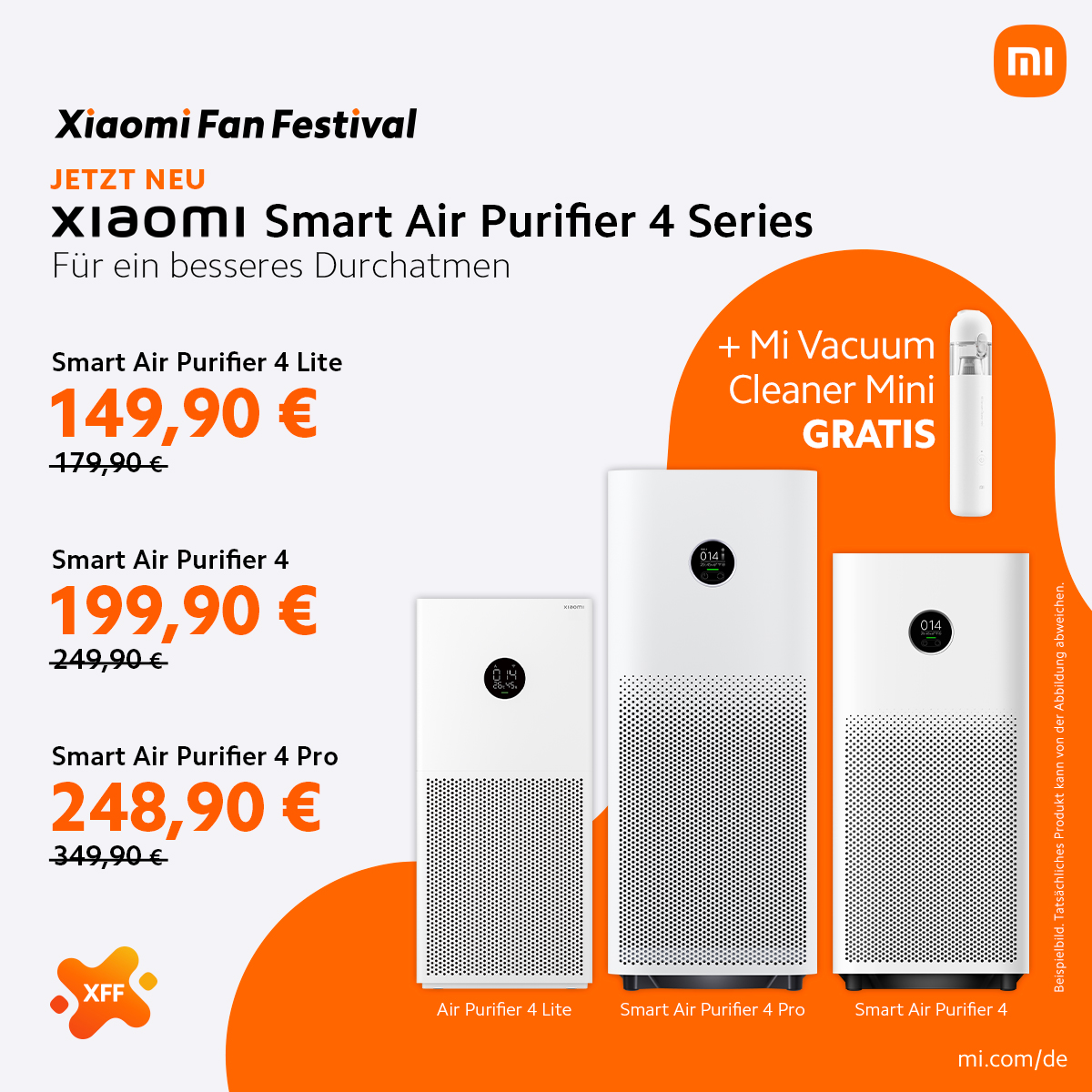 XiaomiDE's tweet photo. Filtert Pollen & Tierhaare!
Kauft das Bundel-Angebot: #XiaomiSmartAirPurifier4Pro & #MiVacuumCleanerMini gibt's gratis dazu.
#XiaomiFanFestival Hauptangebotszeit gilt bis 18.04 & solange der Vorrat reicht.
Mehr hier: https://t.co/nEb1mieBRH
AGBs: https://t.co/czxRXFCLO6 https://t.co/FSBOGnb4rx