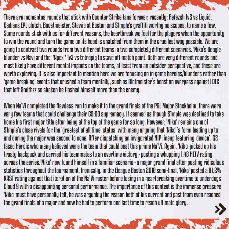 spraycontrolcs's tweet photo. 🖊️ Counter Strike and comebacks are an iconic duo. A longer read from @Jimboboyd tells us more.

https://t.co/fdRlwJqaNI

Follow the thread for the full article in photos.

#counterstrike #esports #csgo https://t.co/X1sZ1sYPaX