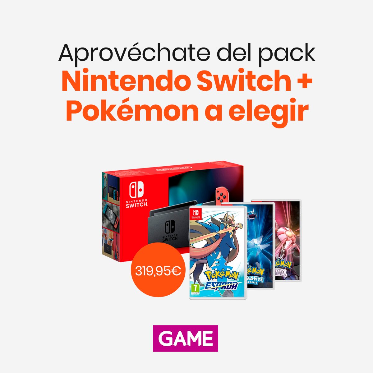 MadridSurCC's tweet photo. Aprovecha esta Semana Santa para disfrutar de los videojuegos 🎮
En nuestra tienda @VideojuegosGAME te espera tu #NintendoSwitch + 1 juego de Pokémon a elegir por solo 319,95€ 🤩👉🏻 https://t.co/NXbEQap53Q
#Game #Pokemos #Oferta #CCMadridSur https://t.co/DFl4NBlBfV