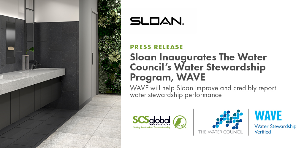SCScertified's tweet photo. Congrats to @Sloan_Valve on inaugurating @TheWaterCouncil's WAVE #WaterStewardship Verified. #Sustainability leaders like Sloan prioritize water risks &amp; develop meaningful actions independently verified by SCS. Read: https://t.co/kjQtYKyBef

#JointheWAVE #WAVEverified https://t.co/IkJ9k4p0o7
