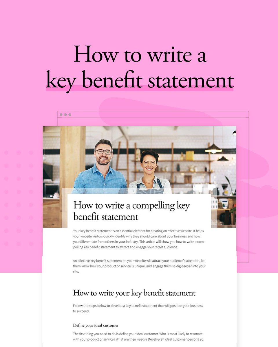cardsetter's tweet photo. A key benefit statement is a short, compelling explanation of what makes your product or service valuable to your potential customer.

Learn how to create one for your business:
https://t.co/N2SYQ1vxQO https://t.co/2suTExygZz